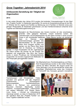 Grow Together: Jahresbericht 2014
