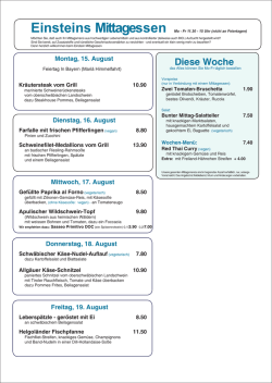 Diese Woche - Cafe Einstein