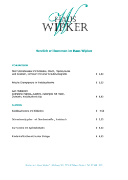 Herzlich willkommen im Haus Wipker