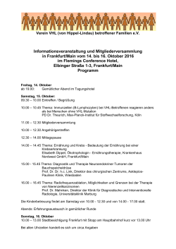Das Programm der Informationsveranstaltung in Frankfurt/Main