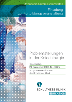 Einladung  - Schulthess Klinik