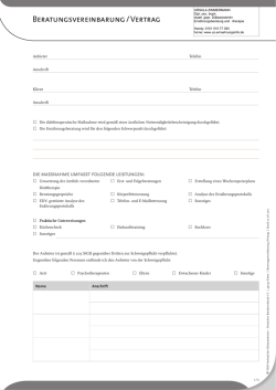 Beratungsvereinbarung / Vertrag