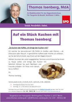 Auf ein Stück Kuchen mit Thomas Isenberg - SPD Alt