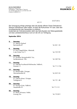 Die Versorgung erfolgt untertags &uuml;ber die jeweils offenen &Auml;rzte