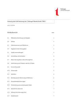 Satzung über die Nutzung der „Tübinger Musikschule