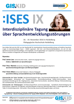 Interdisziplin&auml;re Tagung &uuml;ber Sprachentwicklungsst&ouml;rungen