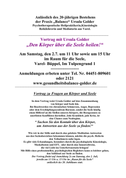Den Körper über die Seele heilen!