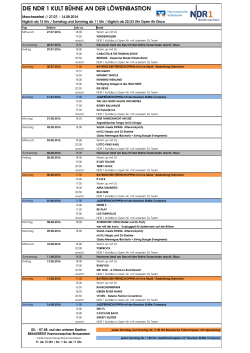 Programm NDR 1 Kult Bühne Löwenbastion 2016