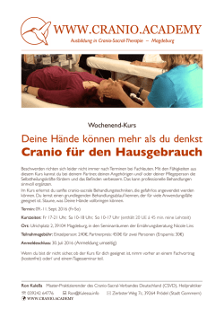 Informationen&hellip; - Cranio f&uuml;r den Hausgebrauch