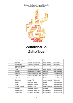 Zeltaufbau und - Zeltlager der Katholischen Jugend Ebersheim