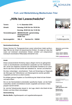 Hilfe bei Leseschw&auml;che