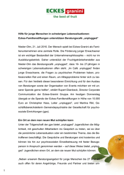 Hilfe f&uuml;r junge Menschen in schwierigen Lebenssituationen: Eckes