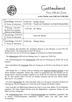 Gottesdienst - Propstei St. Johannes Nepomuk
