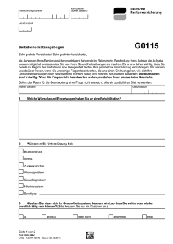 G0115 – Selbsteinschätzungsbogen