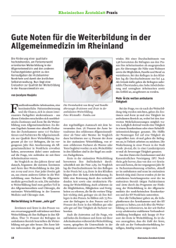 Gute Noten f&uuml;r die Weiterbildung in der Allgemeinmedizin im
