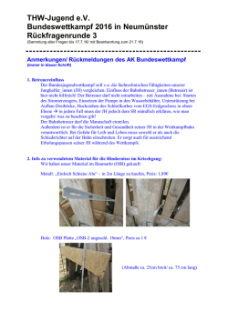 3. Rückfragerunde Bundeswettkampf der THW