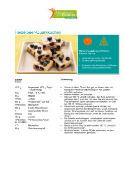 Heidelbeer-Quarkkuchen - mit Abnehmen mit Genuss