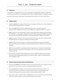 publikationen - Institut für Ethik, Geschichte und Theorie der Medizin