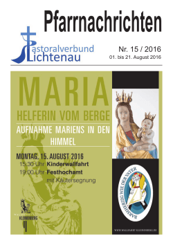 Nr. 15 / 2016 - Pastoralverbund Lichtenau