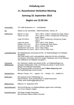 Herbstfest-Meeting 16 - Ausschreibung