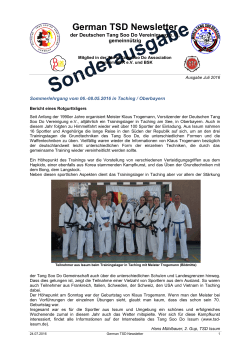 German TSD Newsletter - Deutsche Tang Soo Do Vereinigung eV