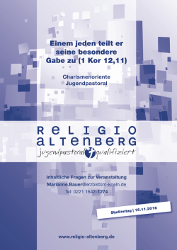 Einem jeden teilt er seine besondere Gabe zu (1 Kor 12,11)