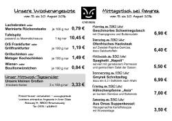 Jeden Tag etwas anderes zum Mittag