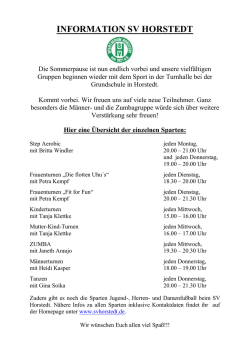 eine &Uuml;bersicht der einzelnen Sparten
