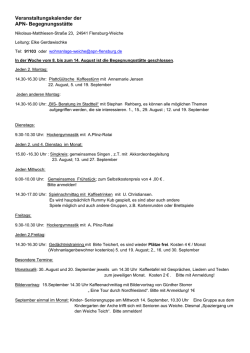 Veranstaltungskalender der APN
