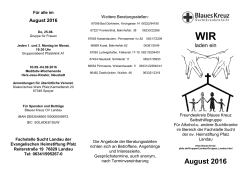 August 2016 - Blaues Kreuz, Landesverband Pfalz e.V.