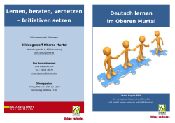 Folder "Deutsch lernen im Oberen Murtal", Herbst 2016