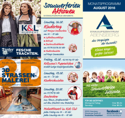 Sommerferien Aktionen - Einkaufszentrum Abensberg