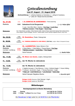 Gottesdienstordnung