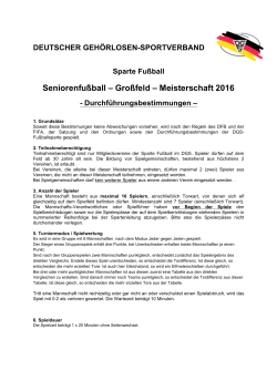 Durchführungsbestimmungen Großfeld ü30 2016 - DGS