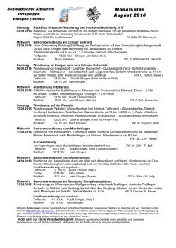 Gr&uuml;nes Blatt August 2016 - Schw&auml;bischer Albverein | Ortsgruppe