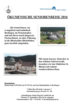 Seniorenausflug 2016 - Evangelische Kirchgemeinde Berlingen