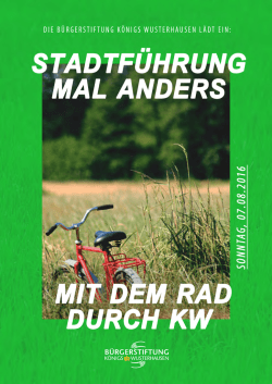 Stadtführung mal anders am 7. August 2016 (Radtour)