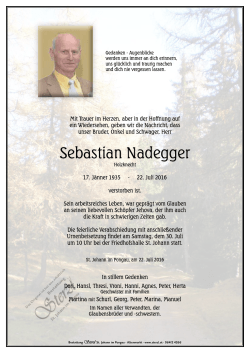 Sebastian Nadegger - Bestattung Sterzl
