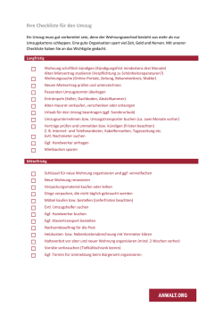 Ihre Checkliste f&uuml;r den Umzug