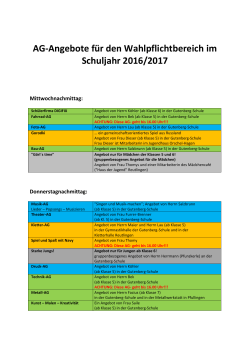 Sommerferien bis einschließlich 09.09.2016 - Gutenberg