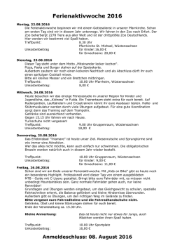 Das Programm und die Anmeldung