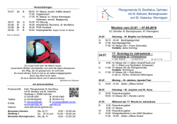 Wochen vom 23.07. – 07.08.2016 24.07. 17. Sonntag im Jahreskreis –