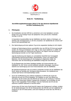 Durchf&uuml;hrungsbestimmung K31 2016/17