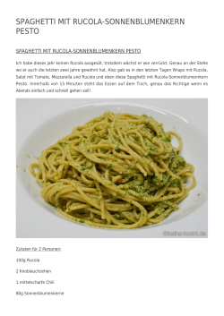 Spaghetti mit Rucola-Sonnenblumenkern Pesto - Katha