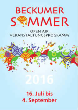 Beckumer Sommer Programm 2016