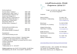 LandFrauenverein Streek Programm 2016/17