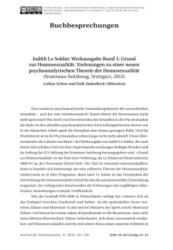 Buchbesprechungen - Journal für Psychoanalyse
