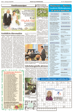 Herzlichen Dank - S&uuml;dth&uuml;ringer Rundschau