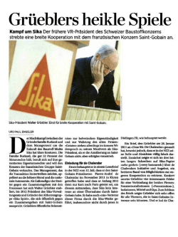 Handelszeitung - Grüeblers heikle Spiele