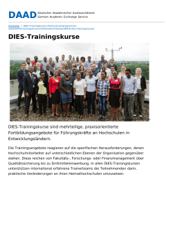 DIES-Trainingskurse - DAAD - Deutscher Akademischer